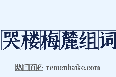 哭楼梅麓组词是什么意思的图片